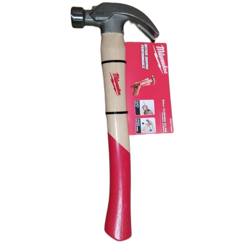 Milwaukee - 4932478660 Marteau a griffes courbes hickory - 570G