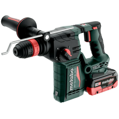 Marteau combiné sans fil Metabo KH 18 LTX BL 24 Qavec mandrin interchangeable Metabo Quick  metaBOX 165 L  18V 2x5.5Ah LiHD + ASC 145