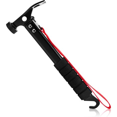 Marteau De Camping - 1 Pièce - Aluminium Et Acier - Multifonctionnel - Randonnée Et Jardinage - Noir