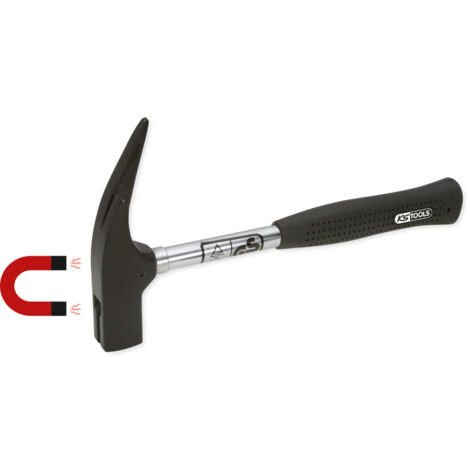Marteau de charpentier magnétique KS 600 g, manche acier tubulaire, néoprène