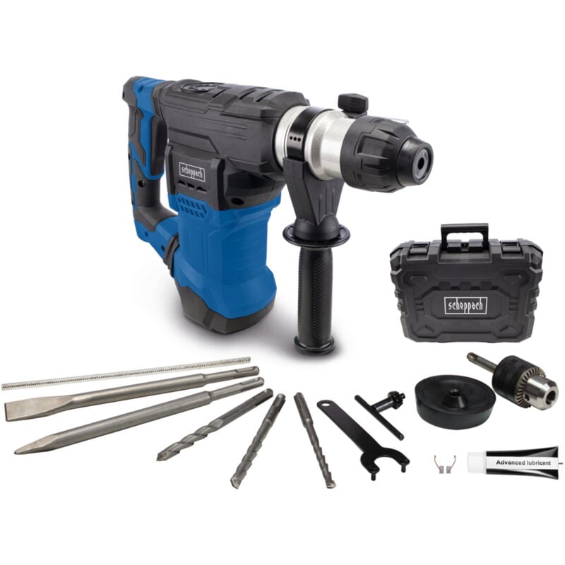 Scheppach - Marteau perforateur électrique DH1500 Plus – Puissance 1500 w – Force d'impact 7 j – 4250 coups/min – Mandrin SDS-Plus – Livré avec