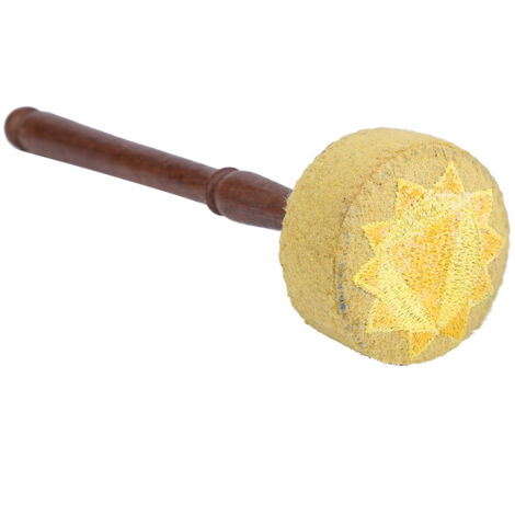 Marteau de frappe en bois dur feutré pour bol chantant tibétain (Jaune)