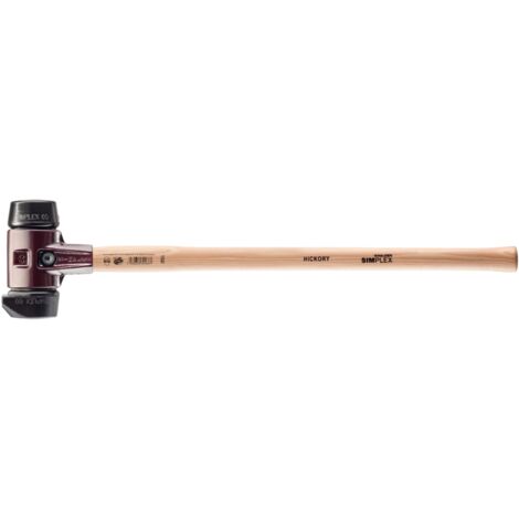 Marteau de frappeur HALDER SIMPLEX Caoutchouc chargé avec pied intégré / caoutchouc chargé avec boîtier en fonte malléable, manche en bois hickory de haute qualité - D=80 mm - 3022.281