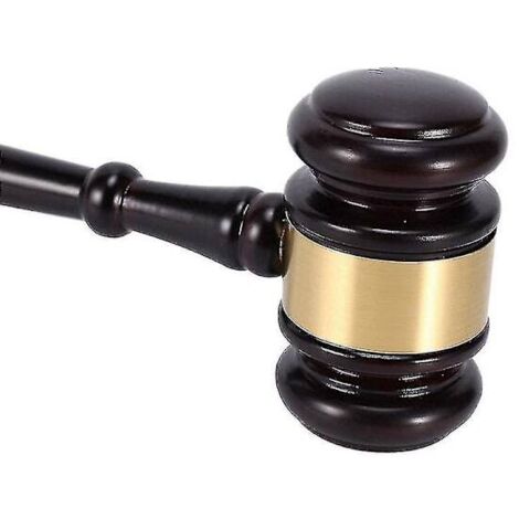 Marteau de juge en bois avec bloc sonore pour avocat, juge, vente aux enchères, artisanat, bon