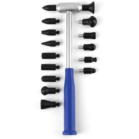 Marteau de réparation automobile – Kit d'outils de réparation de carrosserie avec 15 têtes, élimination des dommages sur les voitures, kit de réparation complet pour camions