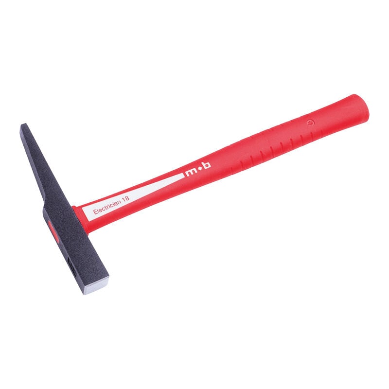 Mob Outillage - Marteau d'électricien le rouge - Longueur : 258 mm - Poids : 200 g - Section tête : 15 x 18 mm