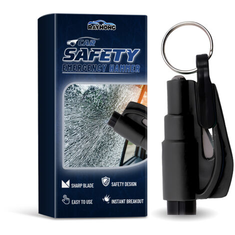 Marteau d'urgence pour voiture, modèle 2025, brise-vitre, mini marteau d'urgence pratique pour l'évacuation-AquaForge