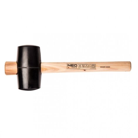 Marteau en caoutchouc 75 mm/680 g, manche en hickory