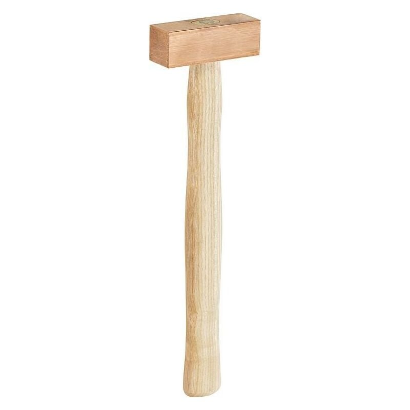 Marteau en cuivre Picard 750g, forme de masse avec manche en frêne
