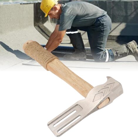 Marteau Magnétique pour Toit avec Manche Antidérapant en Corde, Marteau à Découpe et Extracteur de Clous, Outil Multifonctionnel pour Installation Rapide de Clous et Chapeaux de Feltre - KZQ