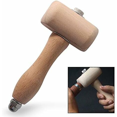 Marteau Maillet en Bois de Hêtre Outil, Bois à Découper Marteau Artisanat du Cuir Carving