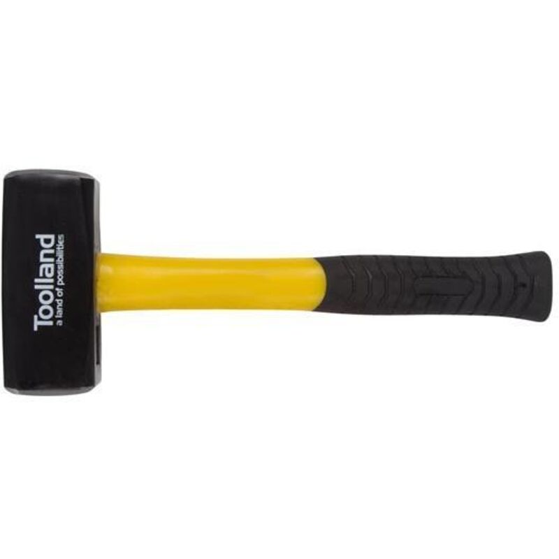 Massette, tête en acier 2000 g, manche en fibre de verre pour force & durabilité, jaune/noir - Toolland