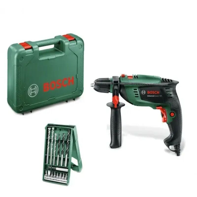 Perceuse electrique a percussion universal impact 700 + coffret et accessoires - Bosch