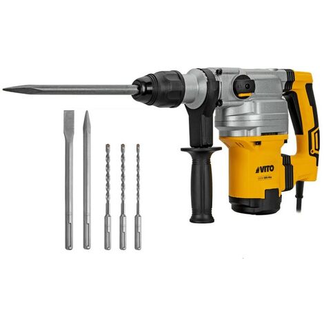 Marteau perforateur burineur 1050W SDS MAX 9 joules Burins et Forets inclus Mallette VITO