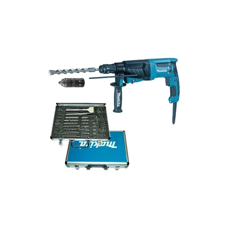 Marteau perforateur Makita HR2630TX12 marteau de de'molition 800 w connexion SDS-Plus forage maconnerie me'tal bois