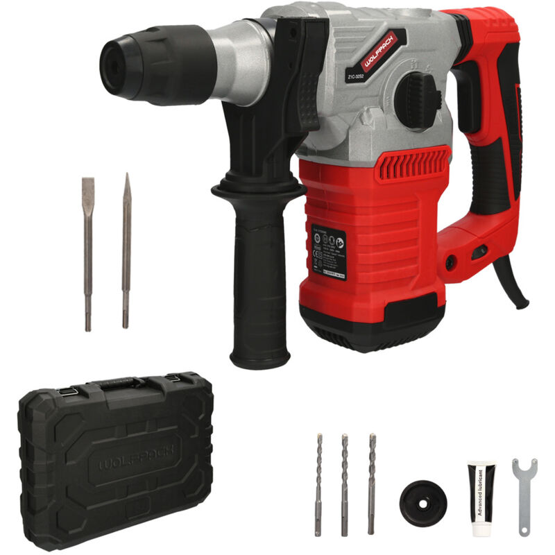 Marteau rotatif SDS PLUS de 1 500 watts. Avec accessoires et porte-documents