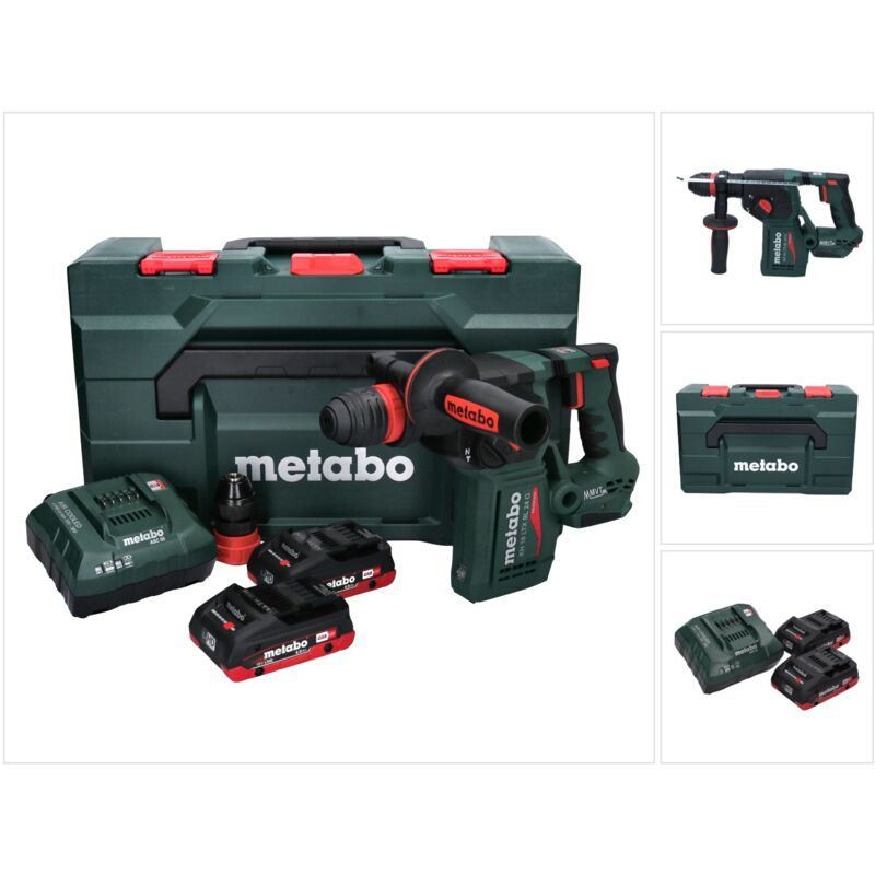 Metabo - kh 18 ltx bl 24 q Marteau perforateur burineur sans fil 18 v 2,2 j + 2x Batterie 4,0 Ah + Ladegert + x ( 601714800 )