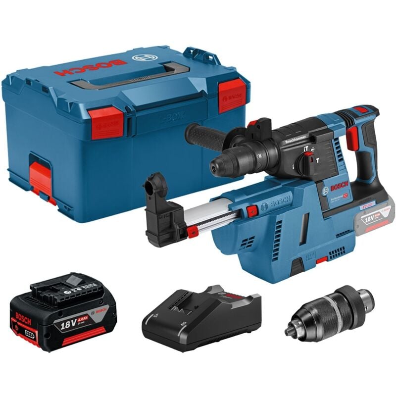Bosch - Marteau perforateur sans fil gbh 18V-26 f avec sds plus 18V / 1x batterie 4,0 Ah + chargeur y compris set d'accessoires dans L-Boxx