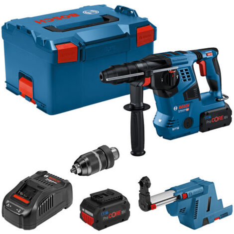 Marteau perforateur sans fil GBH 18V-28 CF Bosch, SDS-Plus, 2x 8,0 Ah ProCore + GDE 18V-16