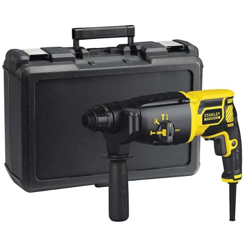 Stanley - Marteau perforateur 750W sds+ Poignée latérale + Tige 2 Pointes Burin plat Adaptateur Mallette fatmax