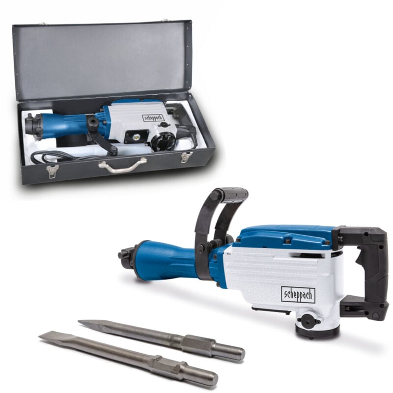 Scheppach Marteau de démolition AB1700 - Marteau perforateur - Marteau piqueur - 50 Joules - 1700W - 2000 coups/min - Burin pointu et burin plat