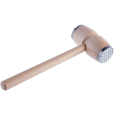Martello batticarne in legno di faggio con testa in Alluminio h 27 cm