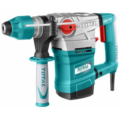mandrino SDS plus Martello demolitore elettrico professionale 1500W 5,5 J con 3 Punte e 2 scalpelli Valigetta Total mandrino SDS plus Martello demolitore elettrico professionale 1500W 5,5 J con 3 Punte e 2 scalpelli Valigetta Total