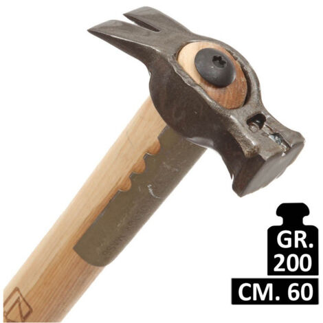 MARTELLO MASS DA CARPENTIERE FORGIATO CON MANICO IN LEGNO - GR.200 - ART.191C