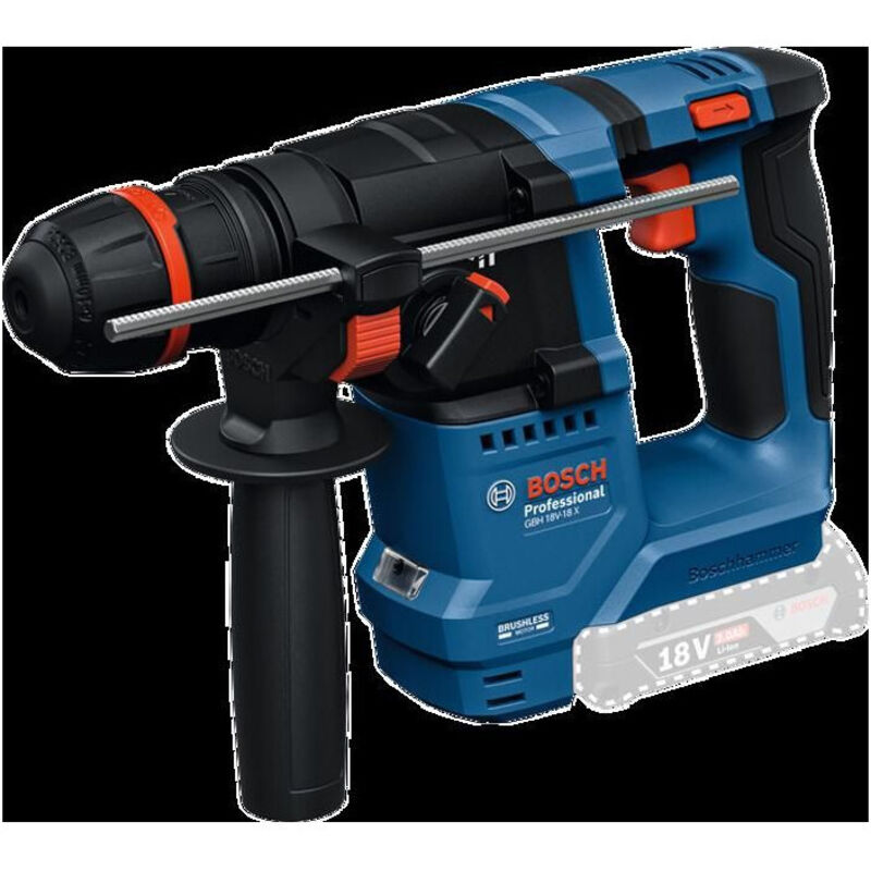Martello rotante a batteria Bosch GBH 18V-18 X con ONECHUCK senza batteria e caricabatterie nella confezione