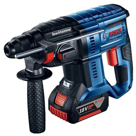 Martello perforatore a batteria con attacco SDS plus BOSCH GBH 18V-21, con 2 batterie da 4,0 Ah al litio