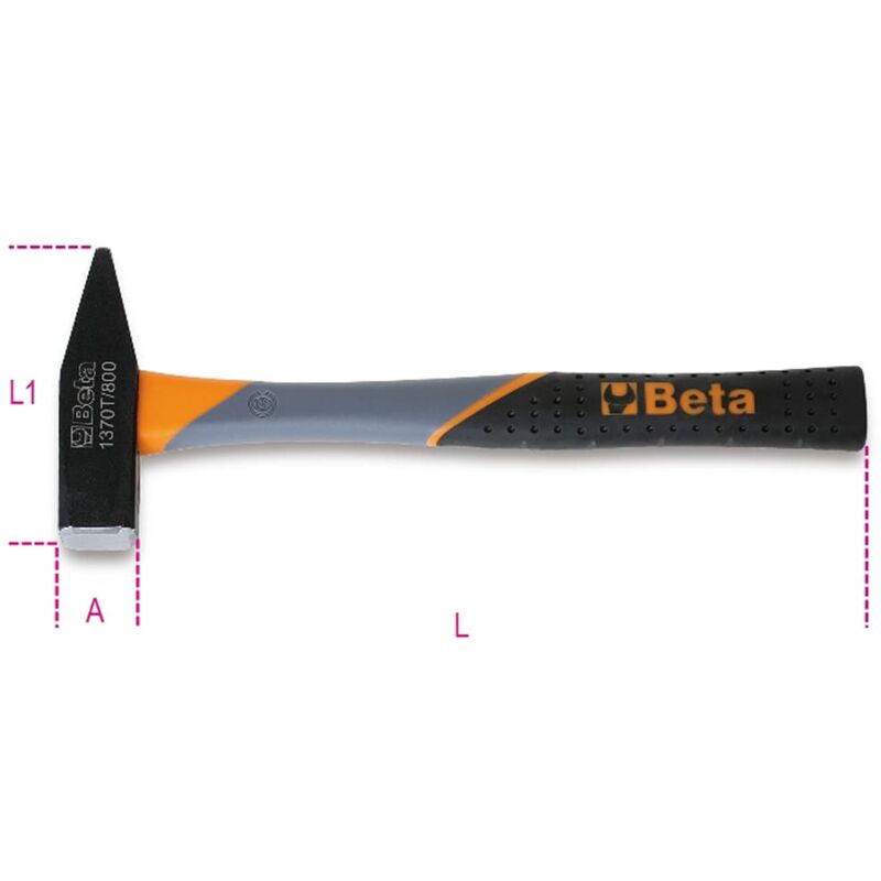 

Martillo de mecánico 1370T 1000 asta de fibra 36 cm - Beta Tools