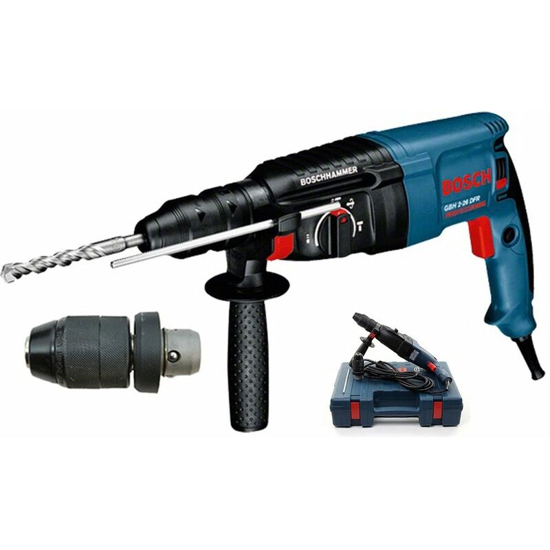 

Bosch GBH 2-26 DFR SDS-plus Martillo combinado incluido portabrocas rápido en maletín- 800W - 3J