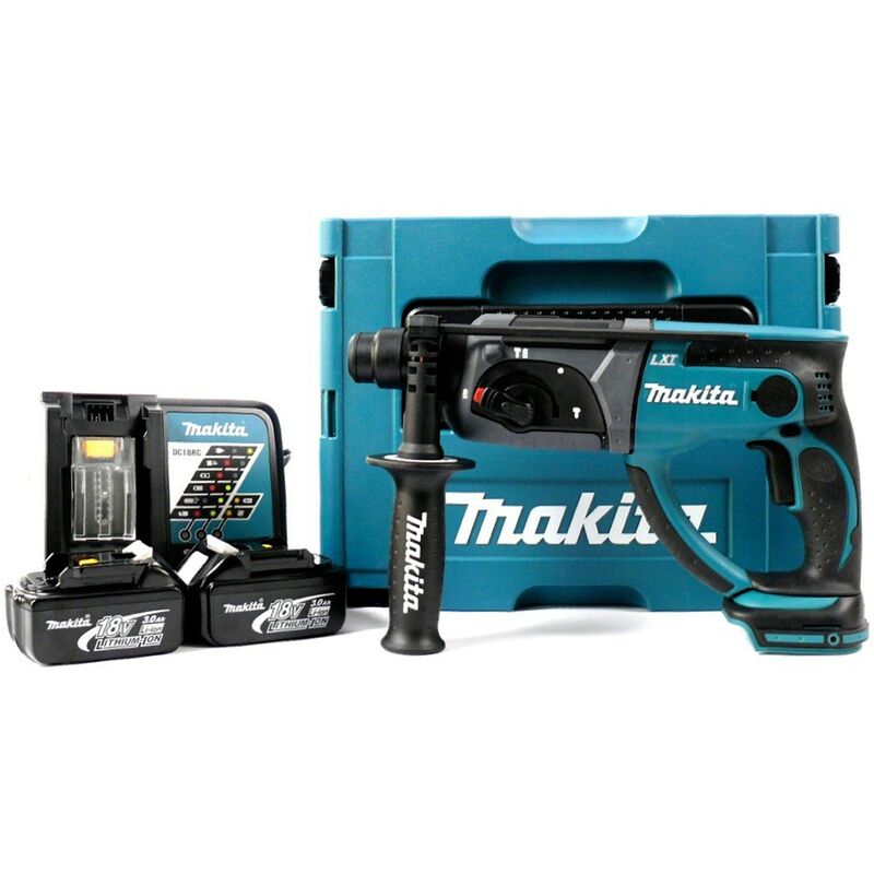 Makita - Martillo combinado sin cable bhr 202 18V 2.0J sds Plus + Juego Makpac + 2x Baterías 3Ah + Cargador