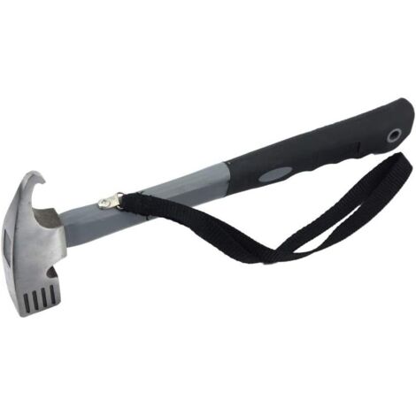 Martillo de camping (con cordón) 27 cm, martillo para tienda de campaña