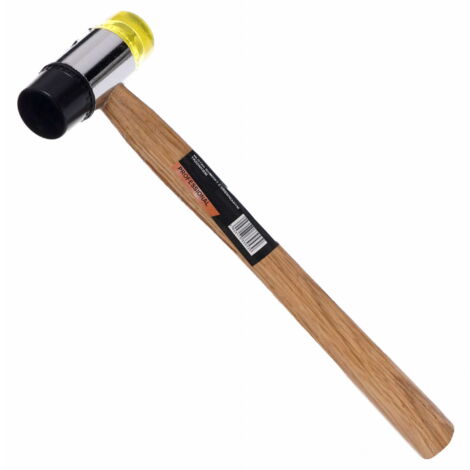 MARTILLO DE GOMA Y PLÁSTICO CON MANGO DE MADERA KD903