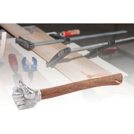 Martillo de mano de madera con mango antideslizante de acero inoxidable, multifuncional para construcción, jardinería y uso doméstico, 35 cm, 1 unidad por paquete.