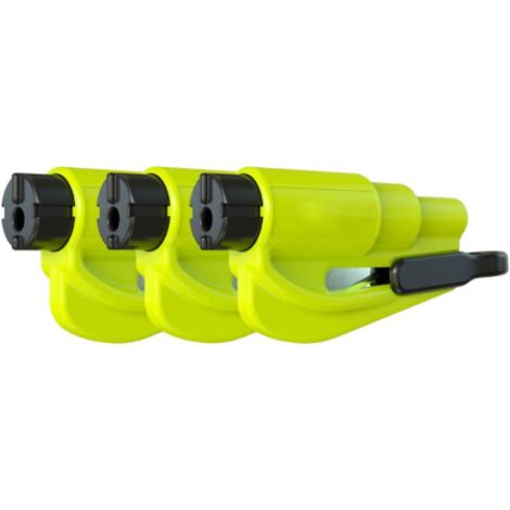 Martillo de seguridad multifuncional 2 en 1, cortador de cinturón de seguridad y herramienta de evacuación para llaveros de coche (verde  3)