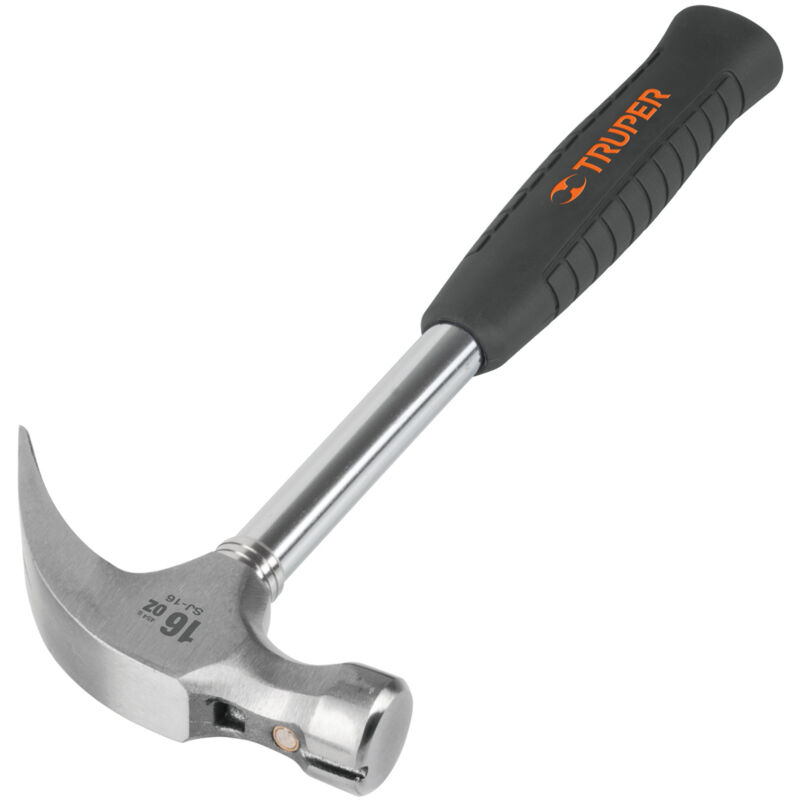 

Martillo pulido 450g uña curva, mango tubular grip