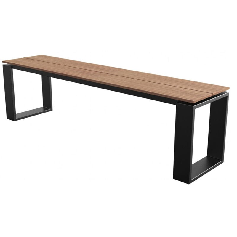Martin Banc de jardin, noir et finition bois de teck.