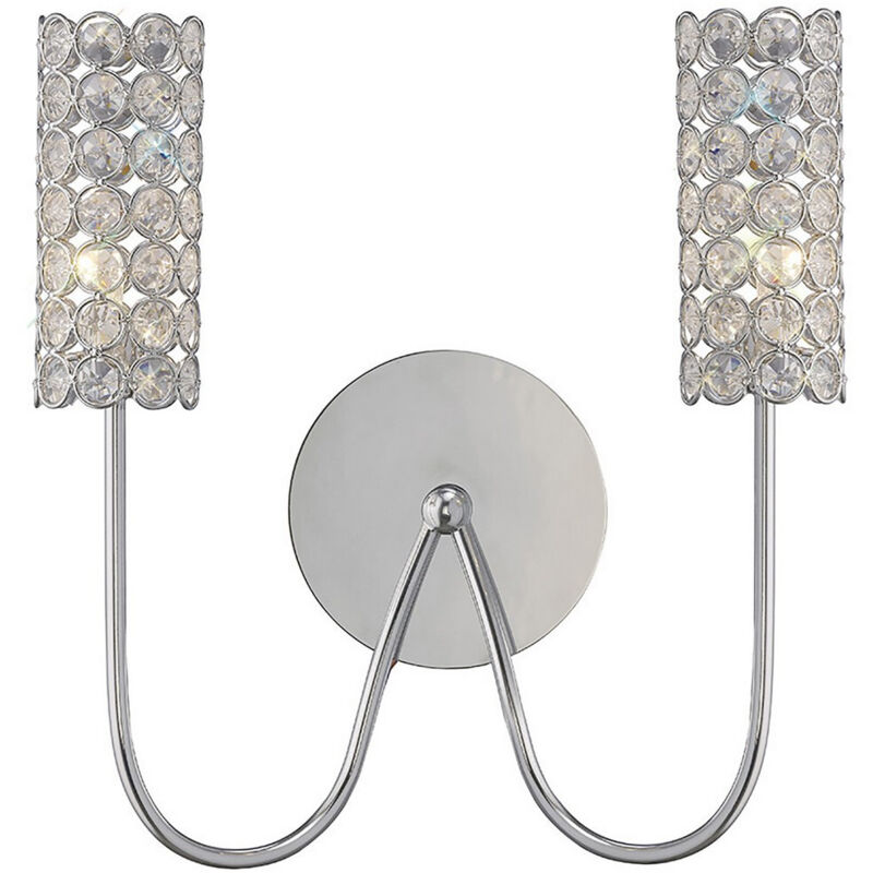 Inspired Martina Aplique 2 Luces G4 Cromo Pulido/Cristal, NO Compatible con LED/CFL