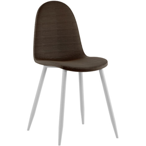 Martina - Sedia in simil rattan Marrone 4 pz