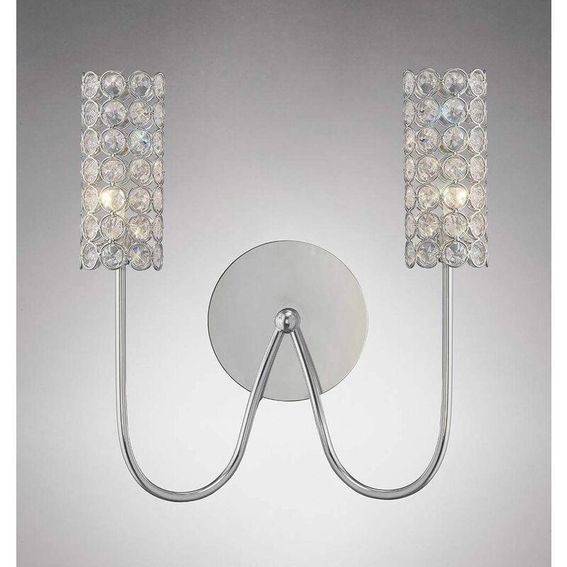 09diyas - Martina wall light 2 lights polished chrome / crystal