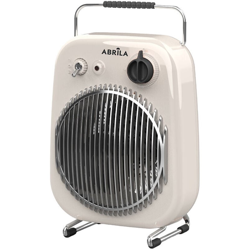 Fabrilamp - Radiateur Soufflant Électrique Martinique Blanc/Noir 2000W 2 Puissances 2 Fonctions Thermostat Anti-Basculement (35,4x21,8x15,5c