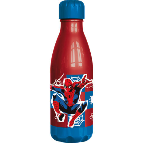 Marvel Borraccia rossa per bambini in plastica Spiderman Uomo Ragno 560 ml con tappo a vite