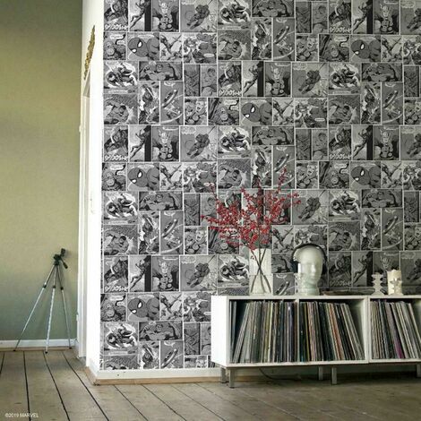 Marvel Comic Strip Wallpaper Black White Hulk Captain America Spiderman Muriva