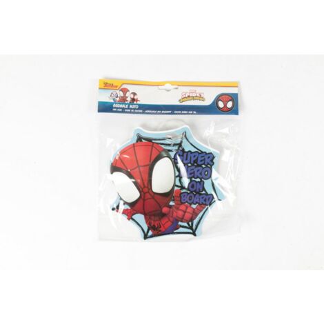 Marvel Spidey Baby on board con grafica di Spidey, forma a ragnatela e attacco a ventosa, segnale bimbo a bordo