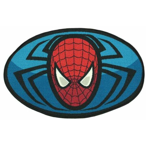 MARVEL - Tapis enfant Spiderman ovale bleu 90x57