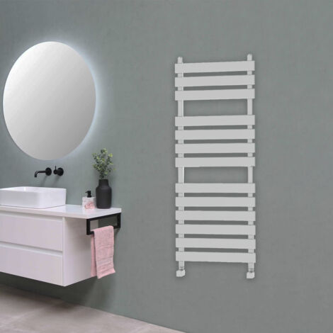 Marvella Flat Panel Towel Rail - White - 1300 x 500mm