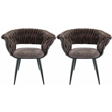 Marvin Poltrona Mavi In Velluto Intrecciato Con Gambe In Metallo Dorate Oro Poltroncina Di Design Seduta Imbottita Ergonomica Per Salotto Soggiorno Camera Elegante Grigio - 2 Poltrone