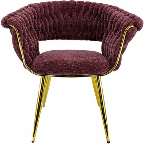 Marvin Poltrona Mavi In Velluto Intrecciato Con Gambe In Metallo Dorate Oro Poltroncina Di Design Seduta Imbottita Ergonomica Per Salotto Soggiorno Camera Elegante Rosa - 1 Poltrona